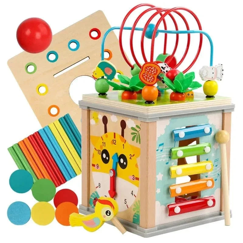 Wooden Montessori Activity Busy Box