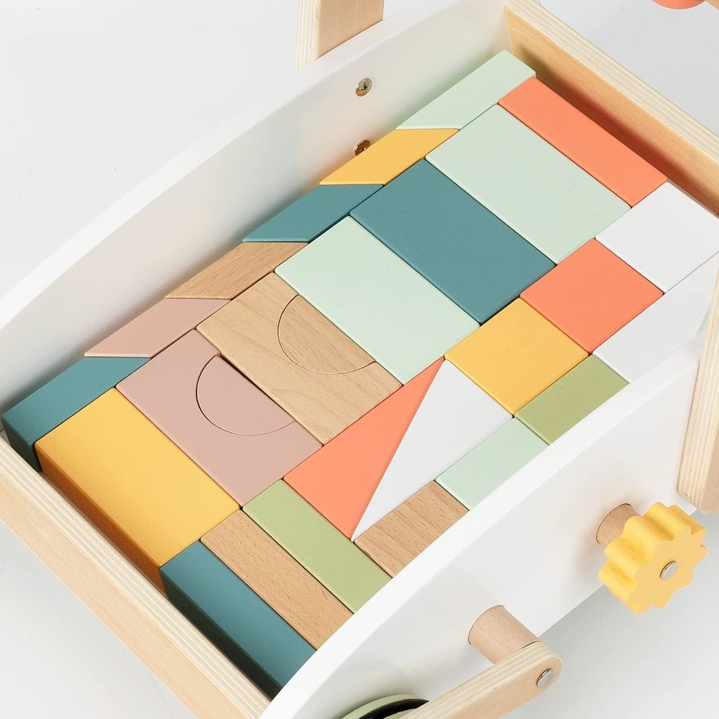 Wooden Activity Walker with Building Blocks