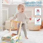 Wooden Activity Walker with Building Blocks