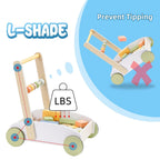Wooden Activity Walker with Building Blocks