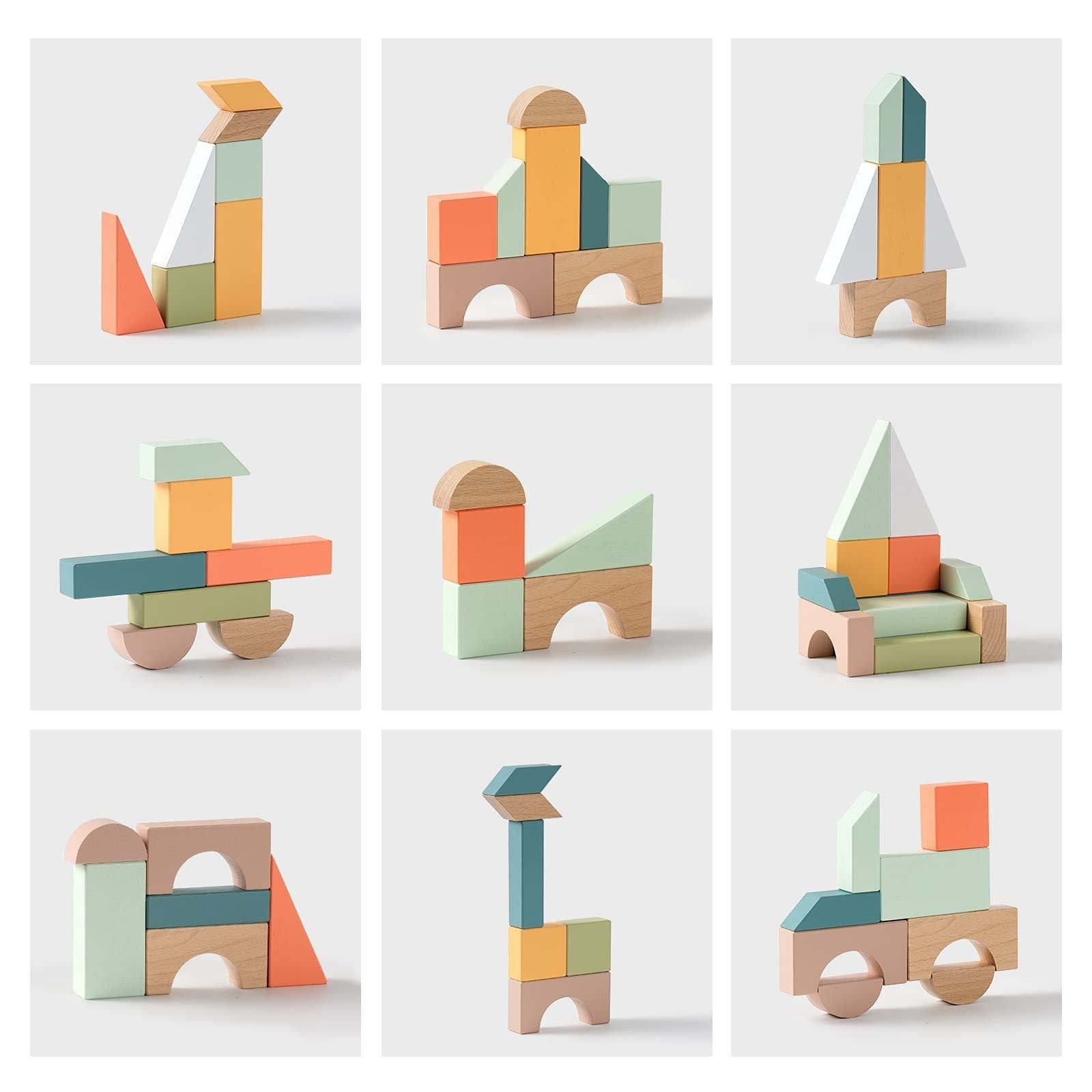 Wooden Activity Walker with Building Blocks