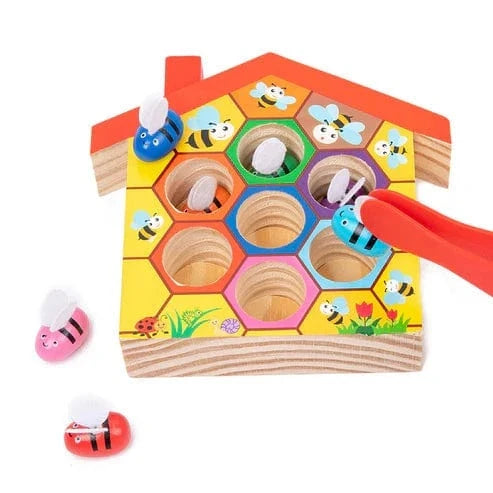 Bee Sorting Game with Tongs
