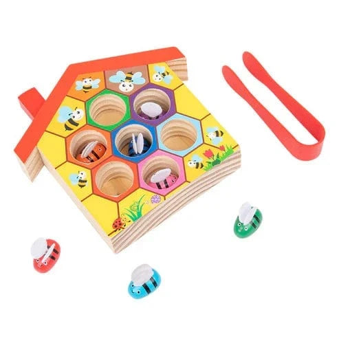 Bee Sorting Game with Tongs