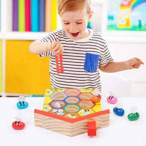 Bee Sorting Game with Tongs