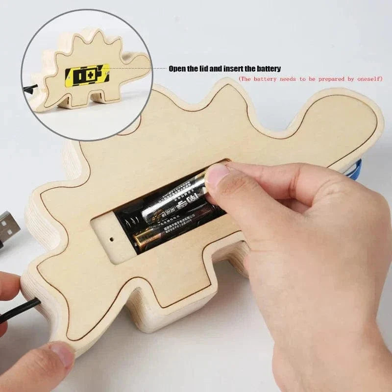 Wooden Busy Board with LED Lights & Gears