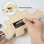 Wooden Busy Board with LED Lights & Gears