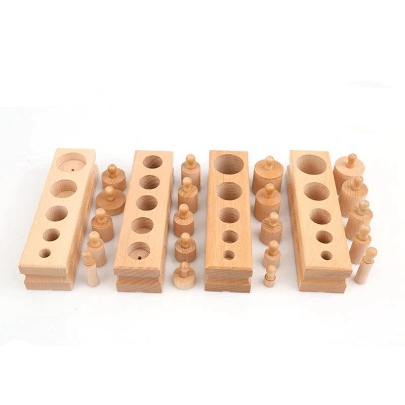Wooden Cylinder Sorting Puzzle