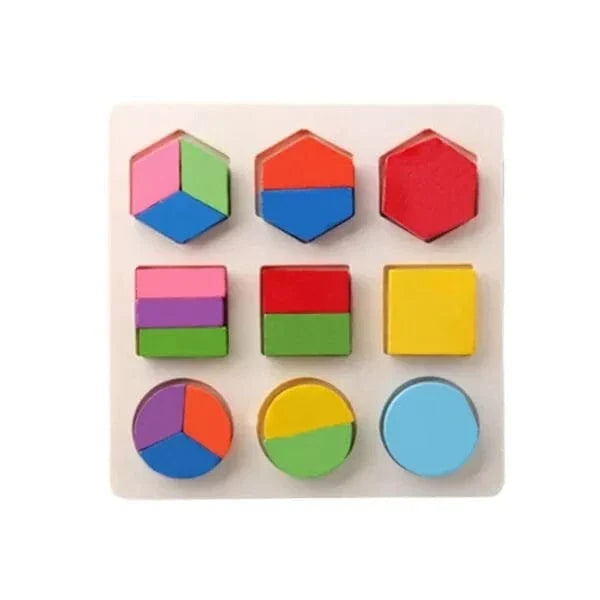 Wooden Geometric Shape Puzzle for Toddlers