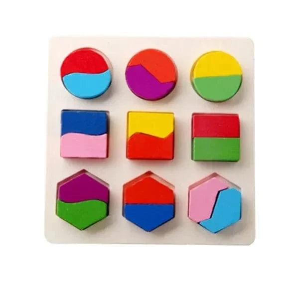 Wooden Geometric Shape Puzzle for Toddlers