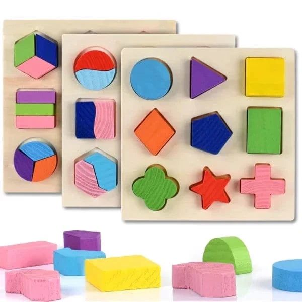 Wooden Geometric Shape Puzzle for Toddlers