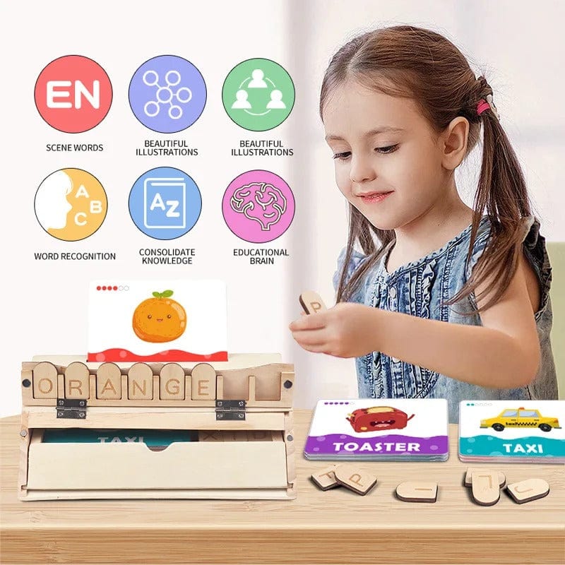 Wooden Letter Matching Spelling Board