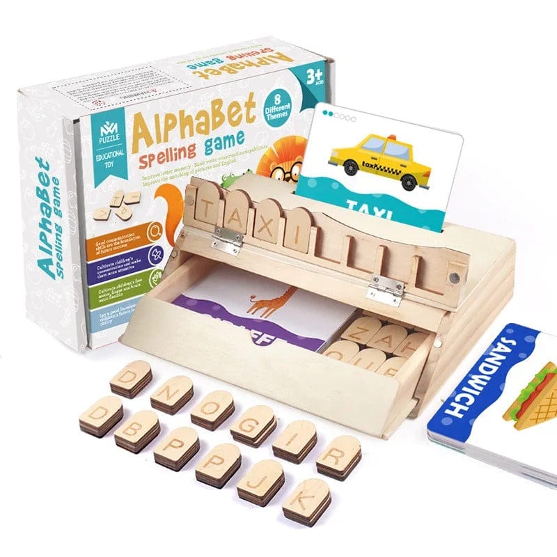 Wooden Letter Matching Spelling Board