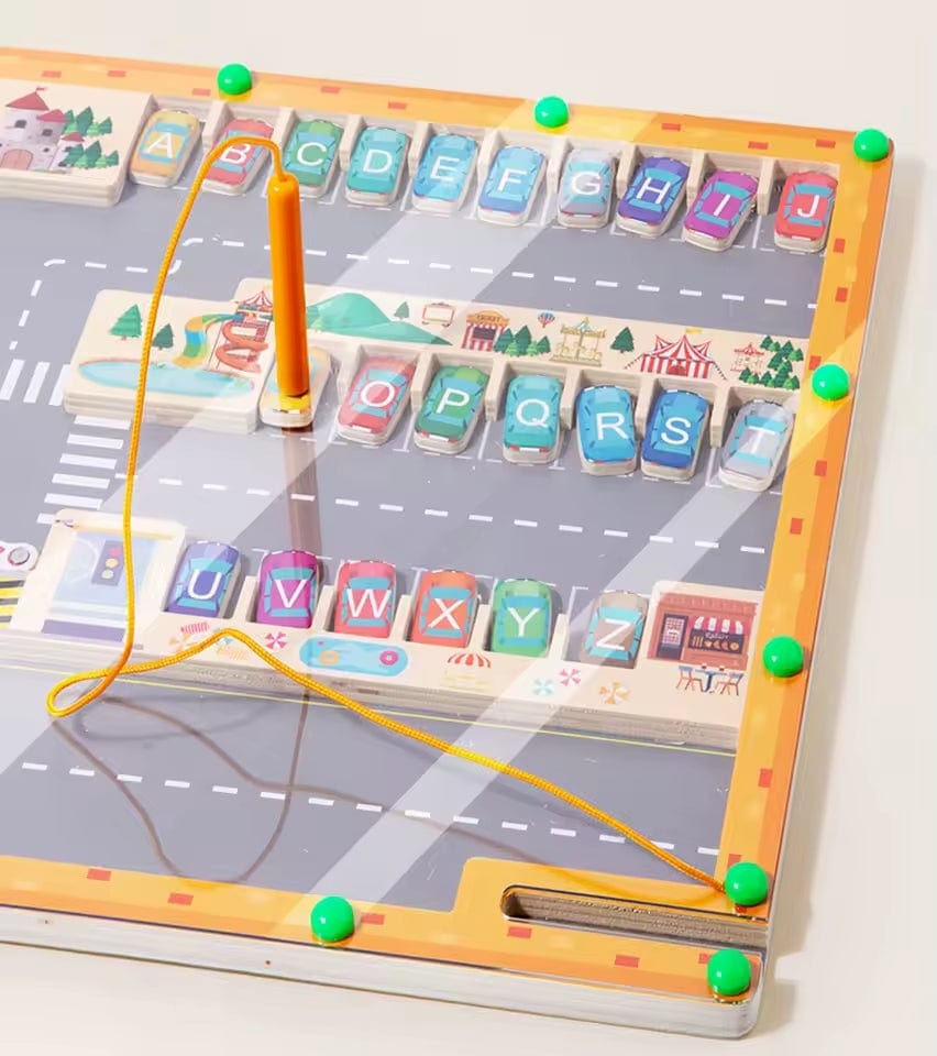 Magnetic Alphabet Parking Maze