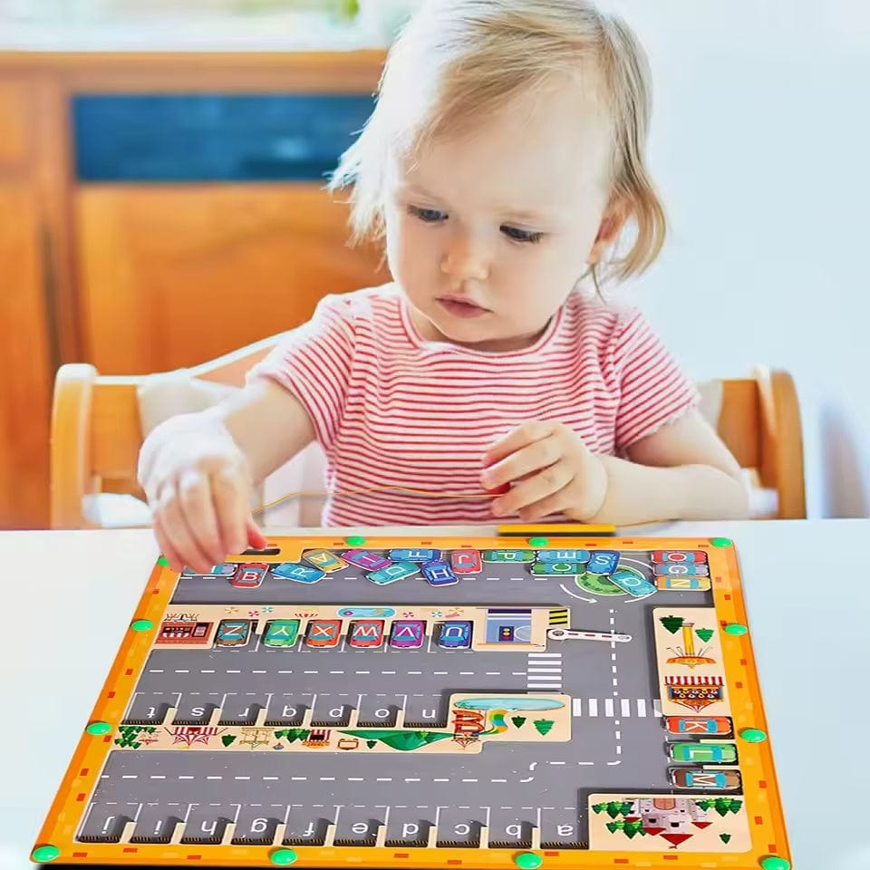 Magnetic Alphabet Parking Maze