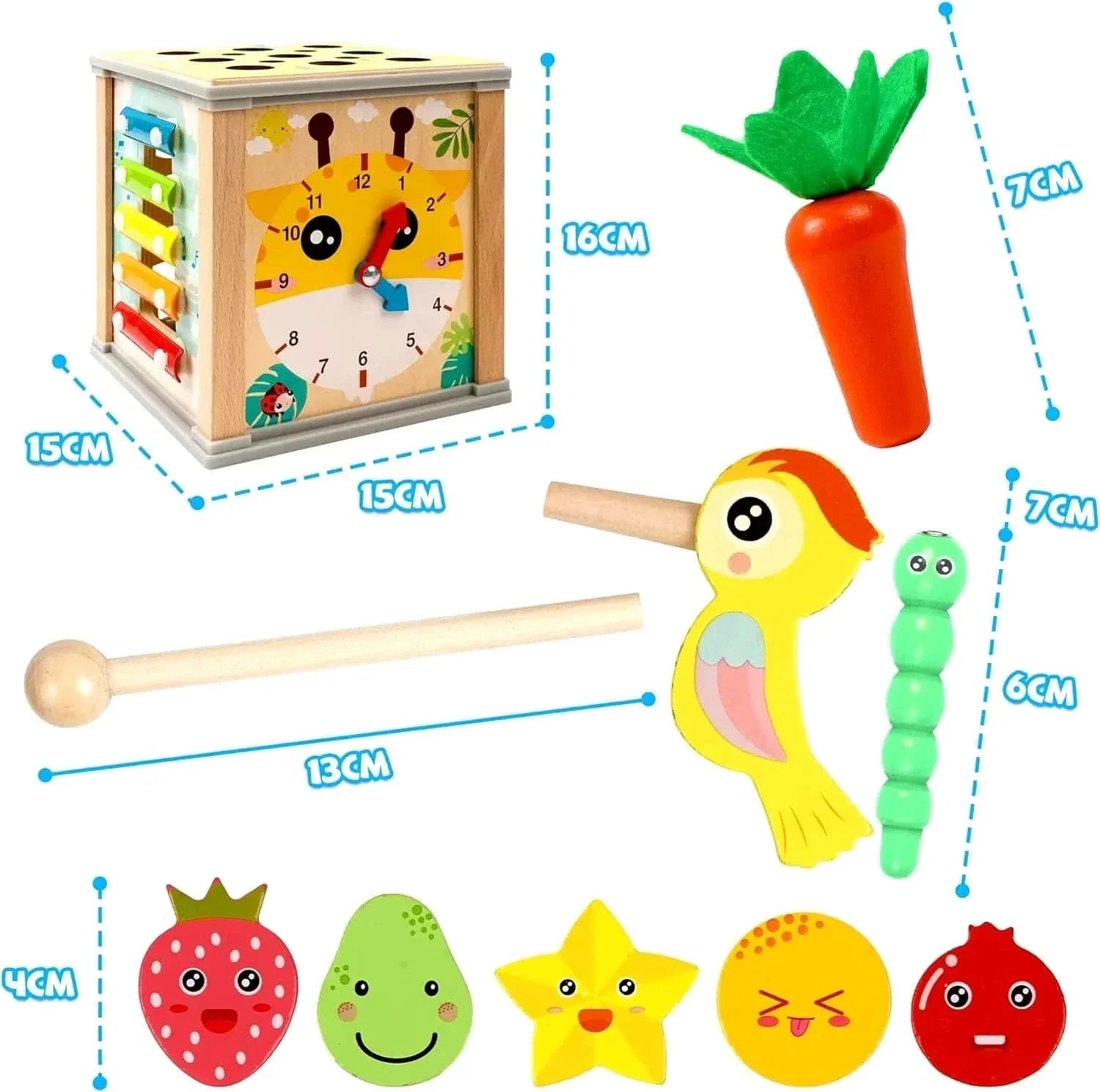 Wooden Activity Cube for Toddlers