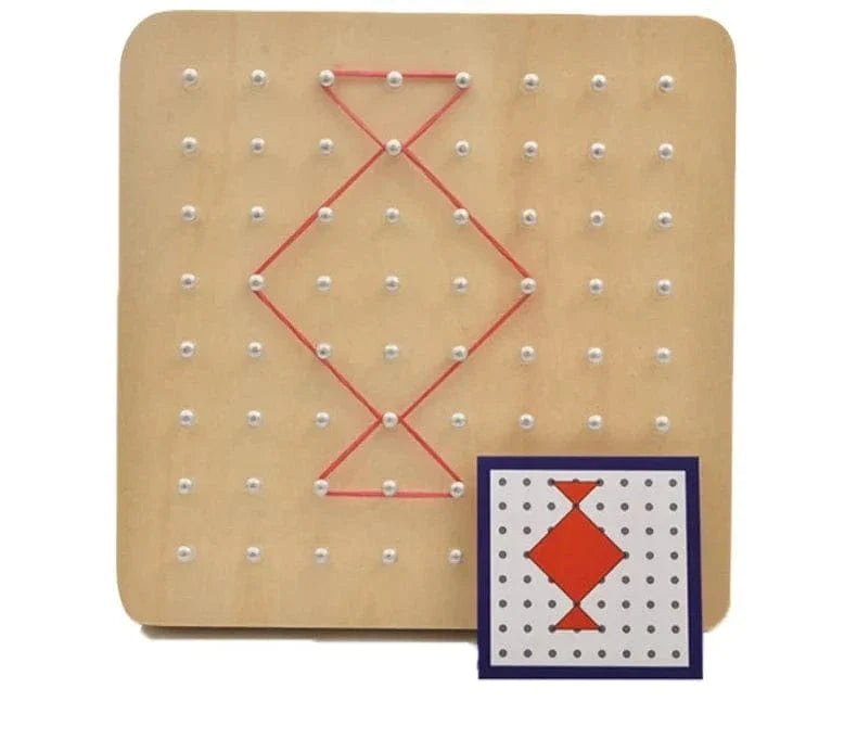 Wooden Nail Board with Rubber Bands
