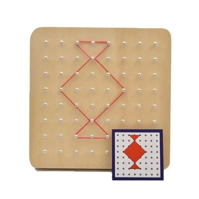 Wooden Nail Board with Rubber Bands