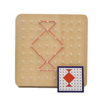Wooden Nail Board with Rubber Bands