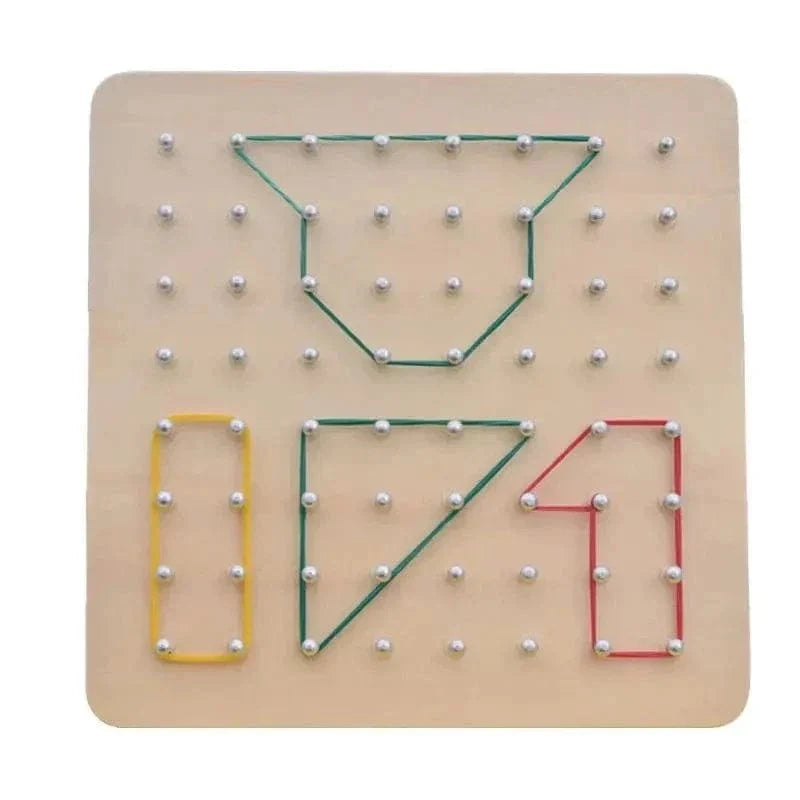 Wooden Nail Board with Rubber Bands