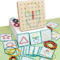 Wooden Nail Board with Rubber Bands