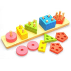 Wooden Peg Shape Sorting Puzzle for Toddlers