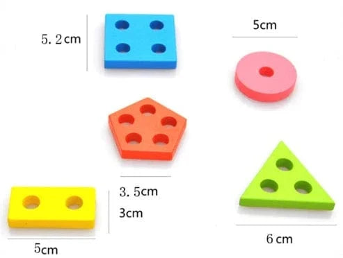 Wooden Peg Shape Sorting Puzzle for Toddlers