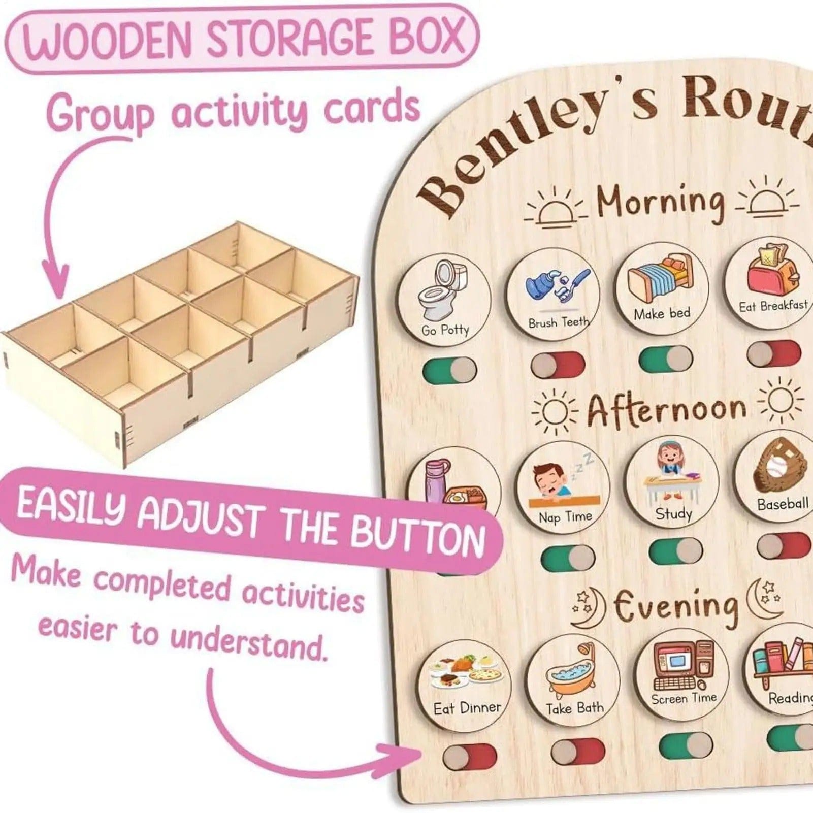 Wooden Routine Chart for Kids
