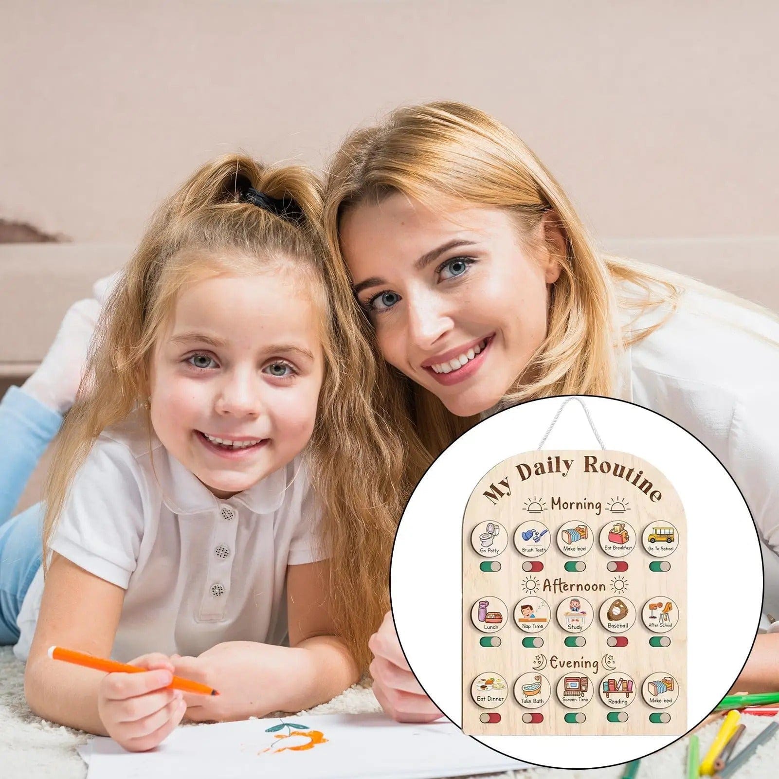 Wooden Routine Chart for Kids