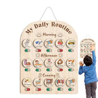 Tagesablaufplan aus Holz für Kinder