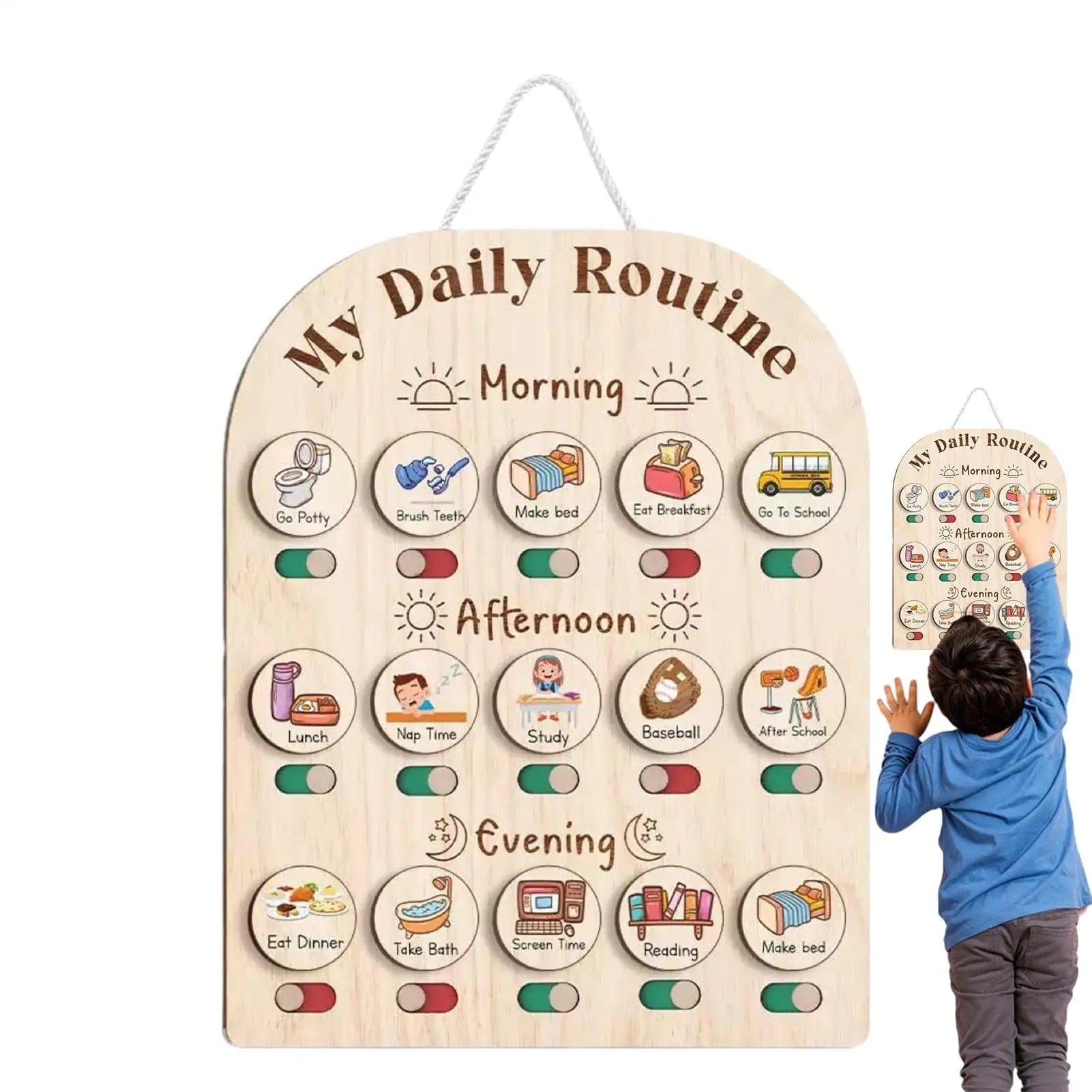 Wooden Routine Chart for Kids