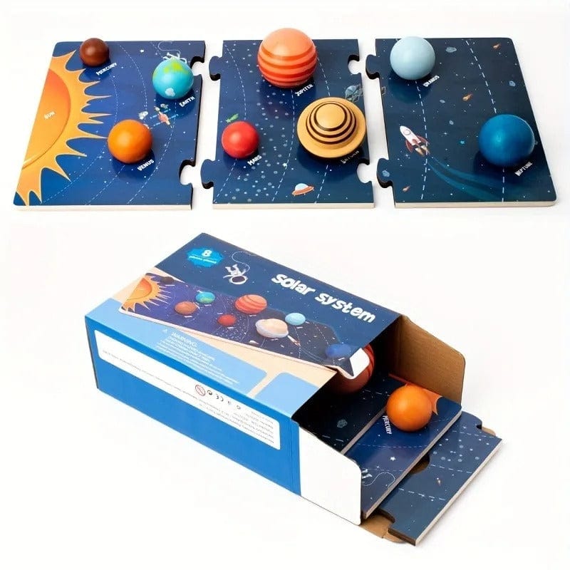 Holzpuzzle-Set zum Sonnensystem