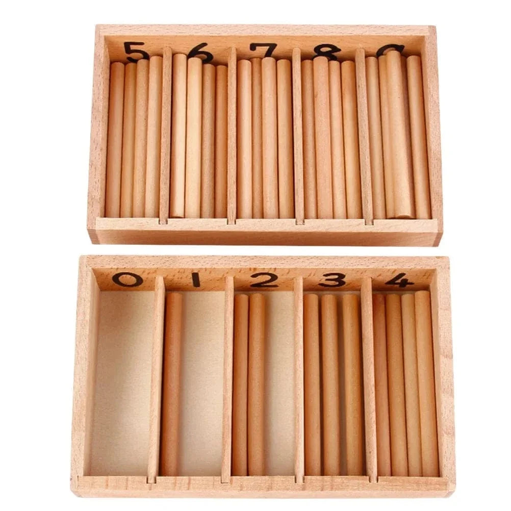Wooden Spindle Box – Number Counting Learning Toy
