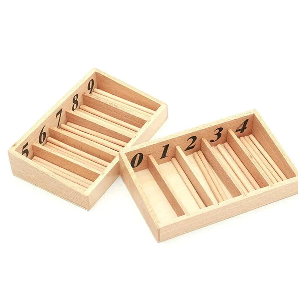 Wooden Spindle Box – Number Counting Learning Toy