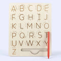 Tablero de madera para practicar el trazado de letras para niños