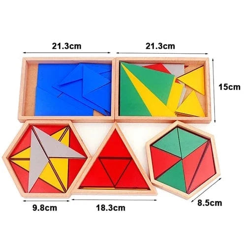 Wooden Geometric Triangle Sorting Box