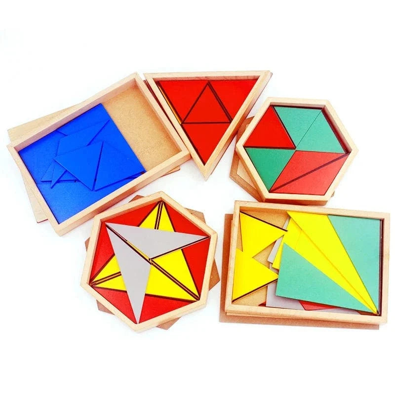 Wooden Geometric Triangle Sorting Box