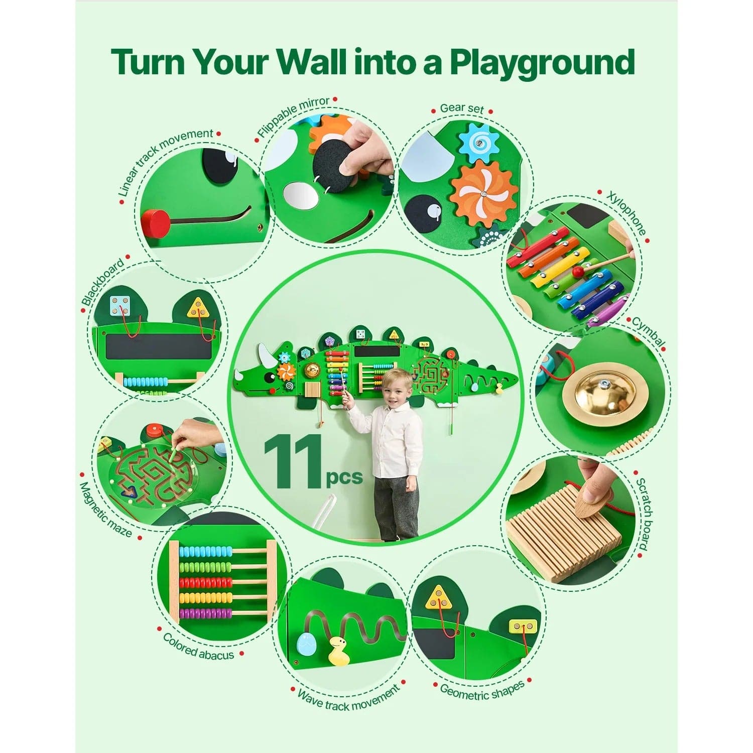 Dinosaur Montessori Wall Activity Board
