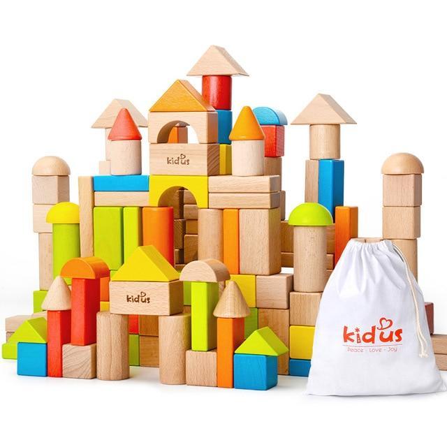Wooden Building Blocks Set for Kids