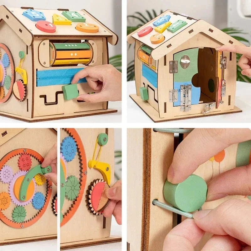 Wooden Busy House of Locks