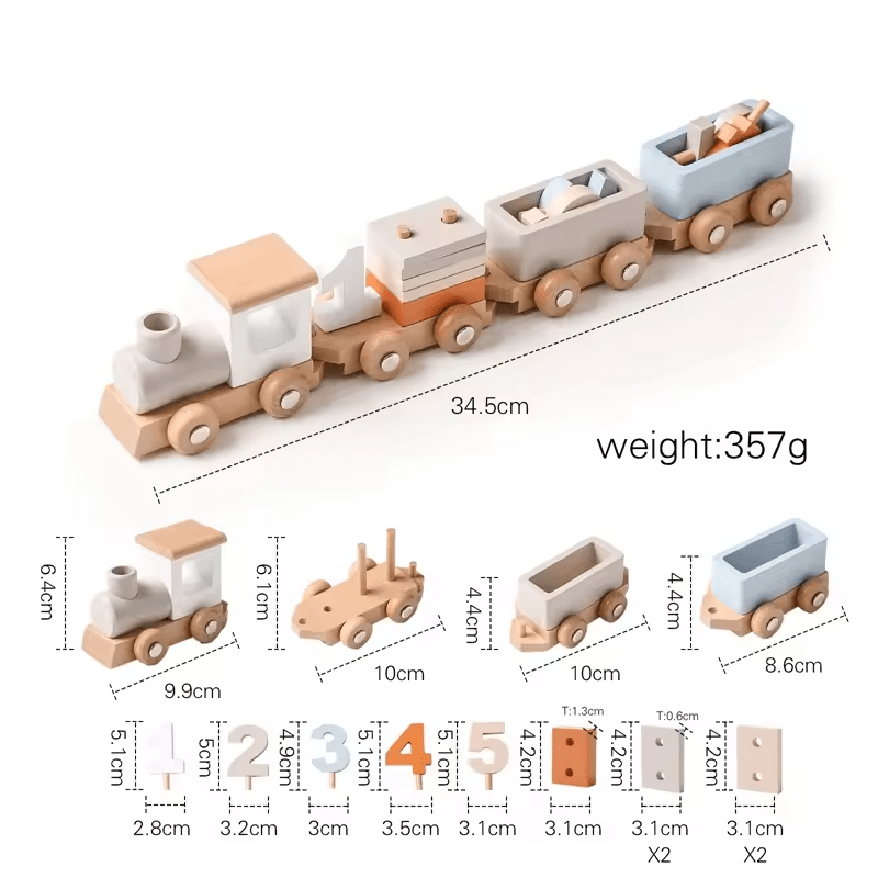 Montessori-Eisenbahnset aus Holz