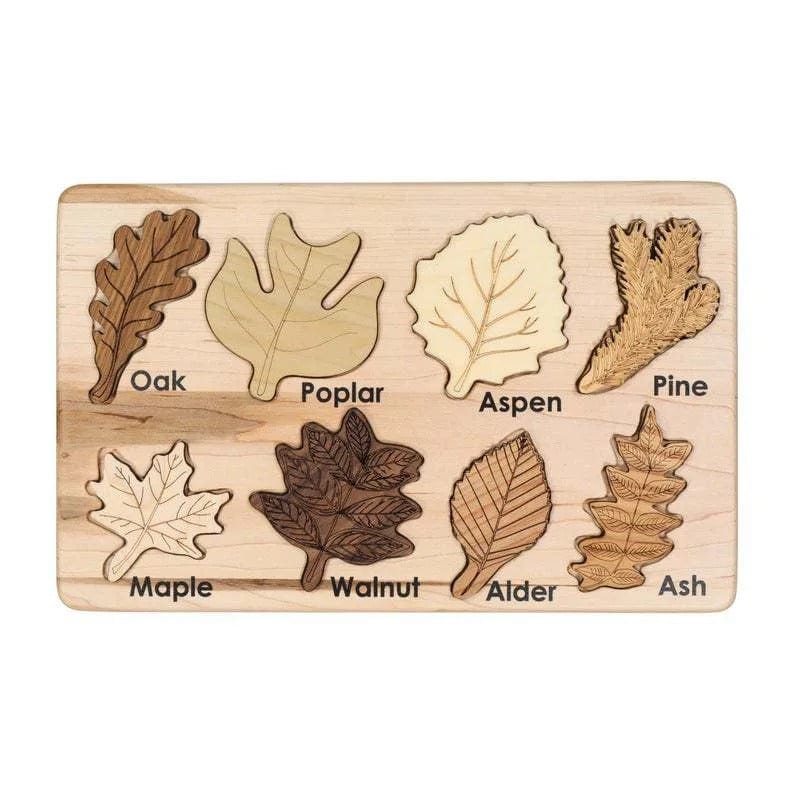 Botanical Leaf Puzzle – Wooden Montessori Learning Toy