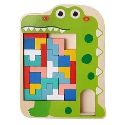 Wooden Montessori Tetris Puzzle for Kids