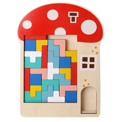 Wooden Montessori Tetris Puzzle for Kids