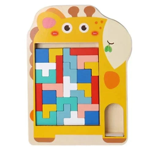 Wooden Montessori Tetris Puzzle for Kids