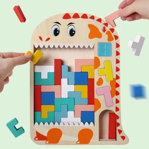 Wooden Montessori Tetris Puzzle for Kids