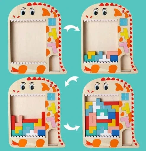 Wooden Montessori Tetris Puzzle for Kids